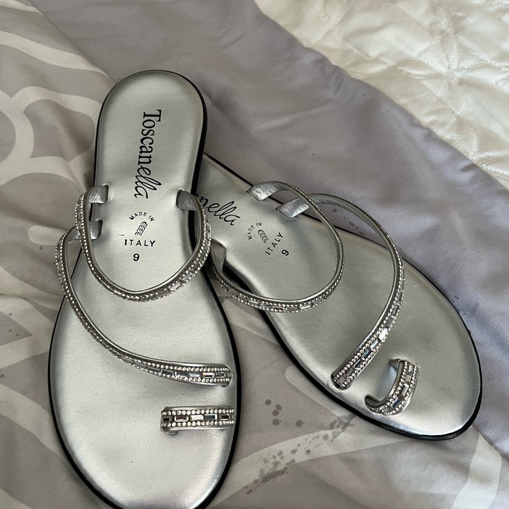 Silver dress sandals